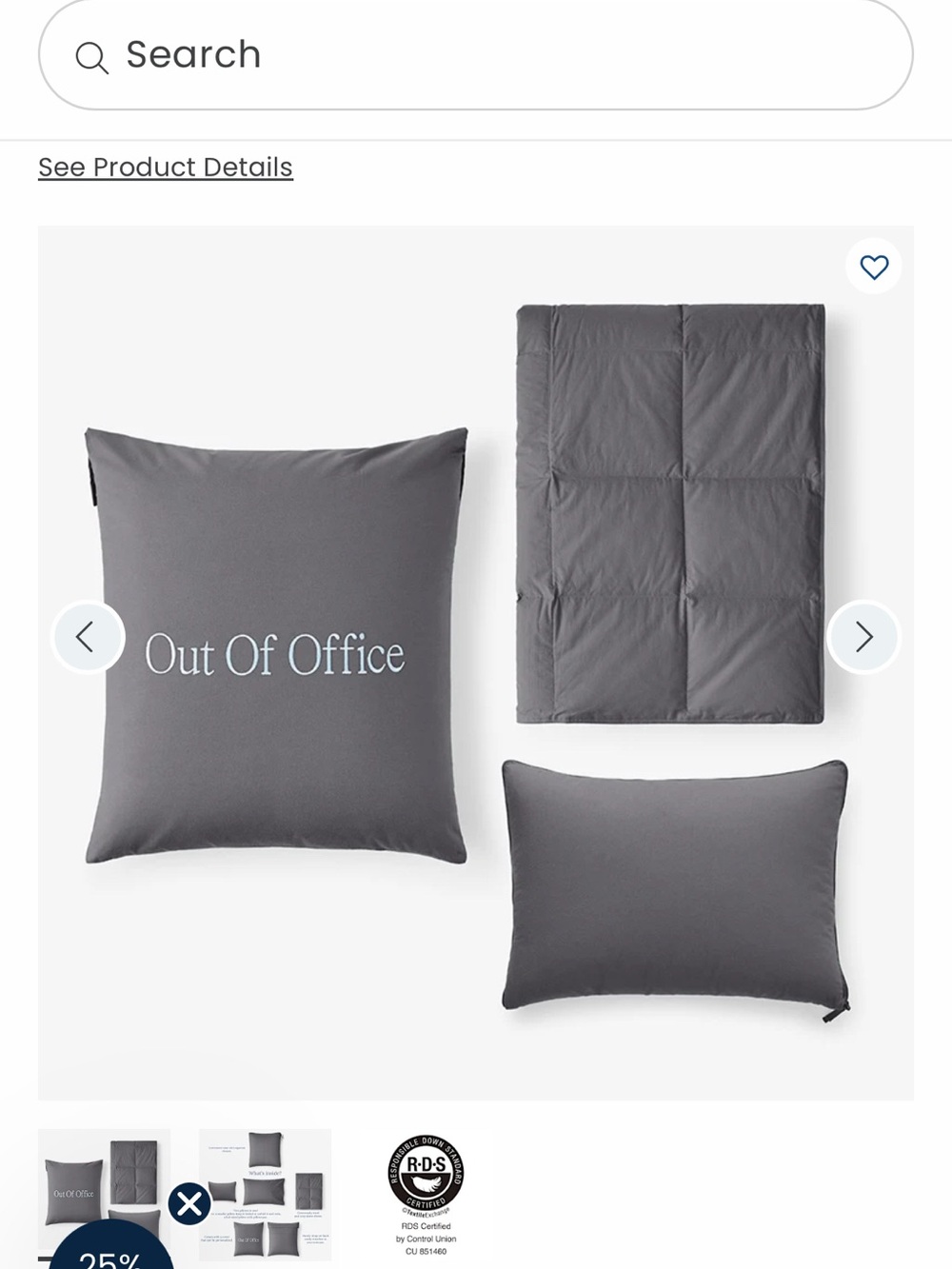 The Company Store Lacrosse Travel Gray Pillow and Throw Set NWT